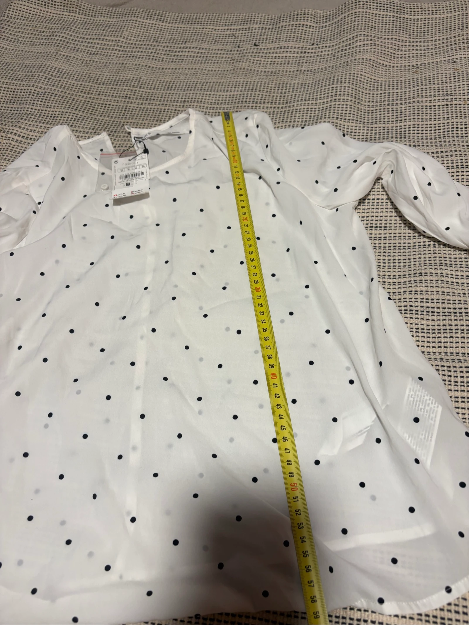 blusa sfera lunares branca preta nova com etiqueta m m2m blusa de bolinhas neufs avec etiqueta – photo 6